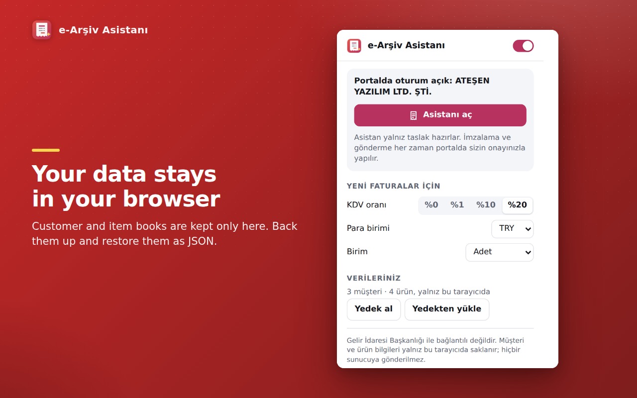 Your data stays in your browser