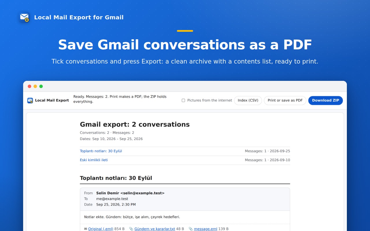 Save Gmail conversations as a PDF