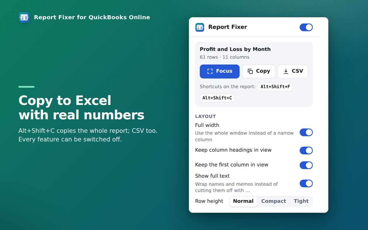 Copy to Excel with real numbers