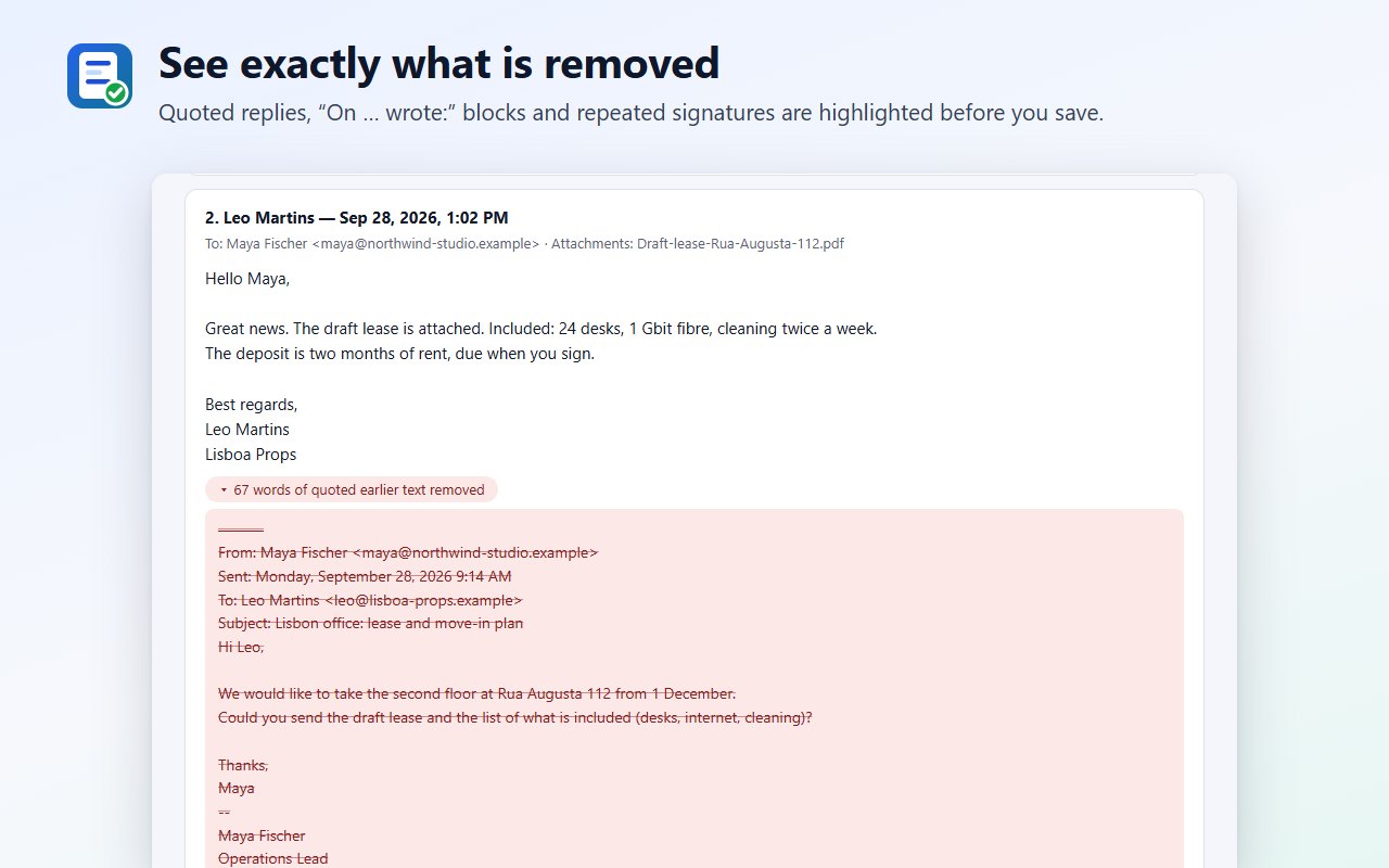 See exactly what is removed