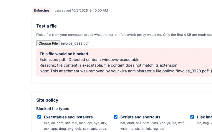 Attachment Policy Guard test: a file that would be blocked by the Jira site policy