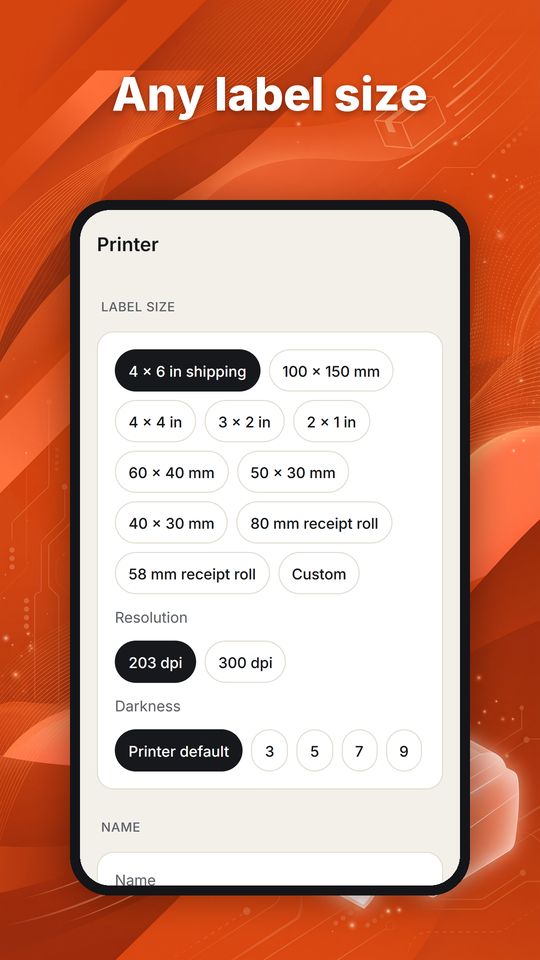 Label sizes from 4x6 to receipts