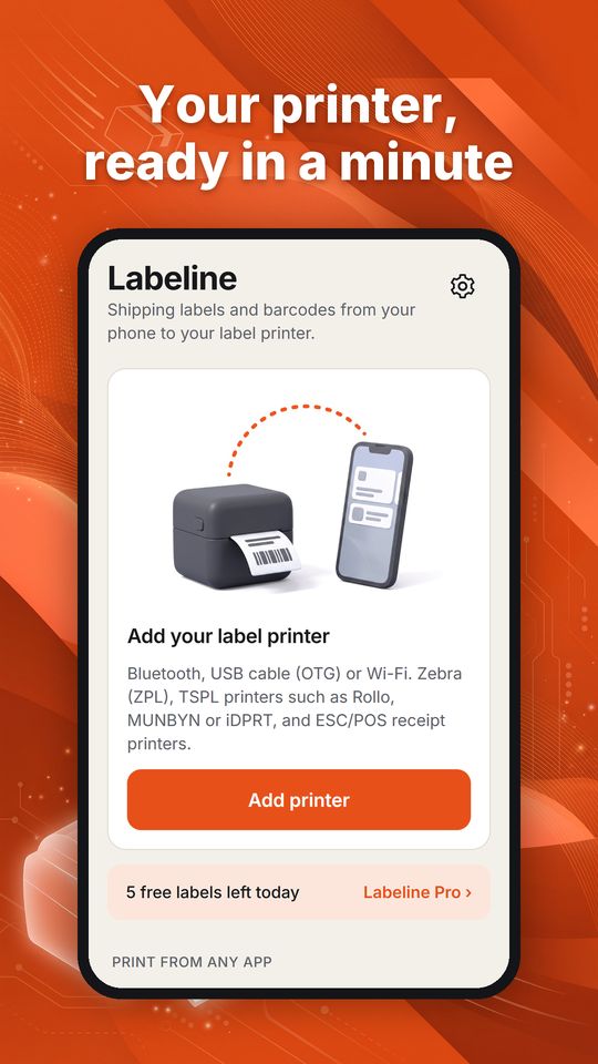 Adding your printer the first time
