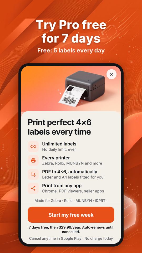 Labeline Pro with a 7-day free trial